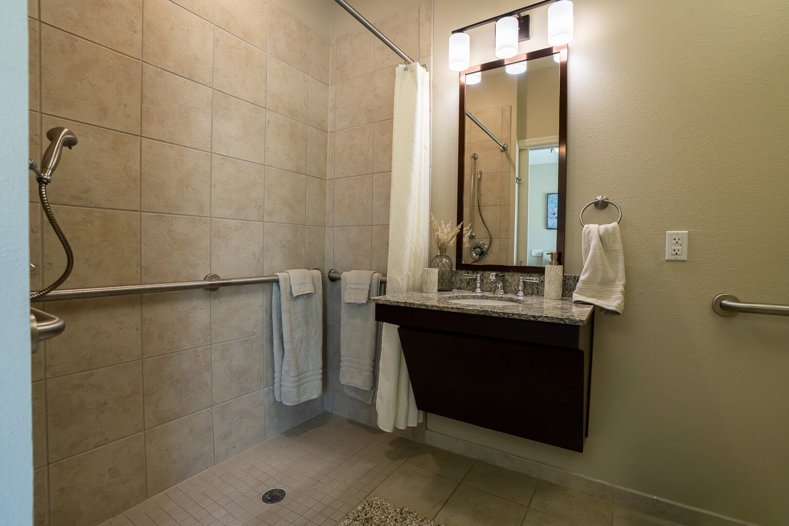 Accessible Shower at Memory Care for Seniors